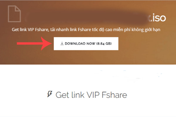 Giao diện get link fshare