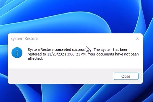 Bước 5 Cách reset máy tính sử dụng System Restore