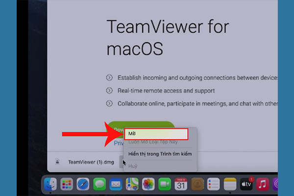 Bước 3 Tải phần mềm teamviewer trên MacBook