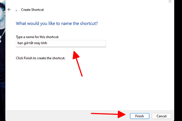 Bước 3 Cách hẹn giờ tắt máy tính bằng tạo Shortcut