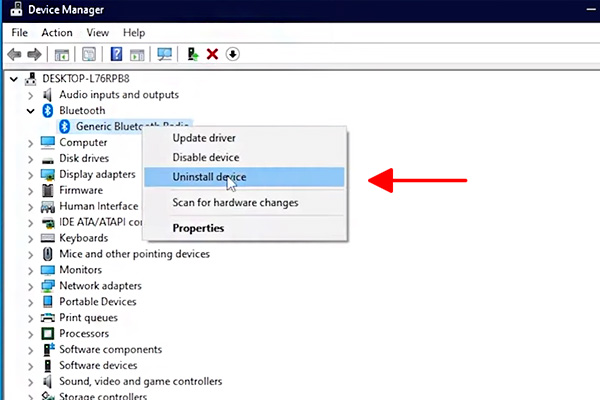 Bước 2 Cách đặt lại bluetooth cho Windows 10