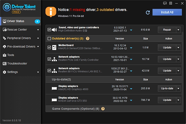 Cài driver cho Win 10 bằng phần mềm Driver Talent Cài driver cho Win 10 bằng phần mềm Driver Talent