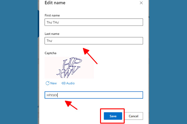 Bước 4 Đổi tên khi đã kết nối với tài khoản Microsoft