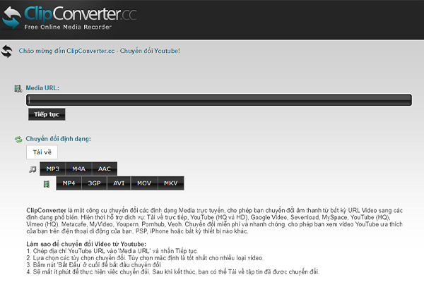 Tải video trên Youtube bằng Clip Converter Tải video trên Youtube bằng Clip Converter