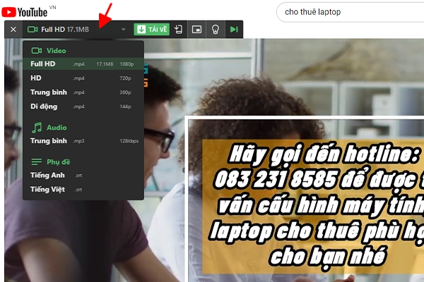 Hướng dẫn download video Youtube bằng trình duyệt Cốc Cốc Hướng dẫn download video Youtube bằng trình duyệt Cốc Cốc