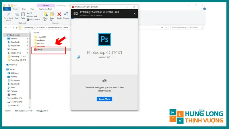 Giải nén và chạy file setup